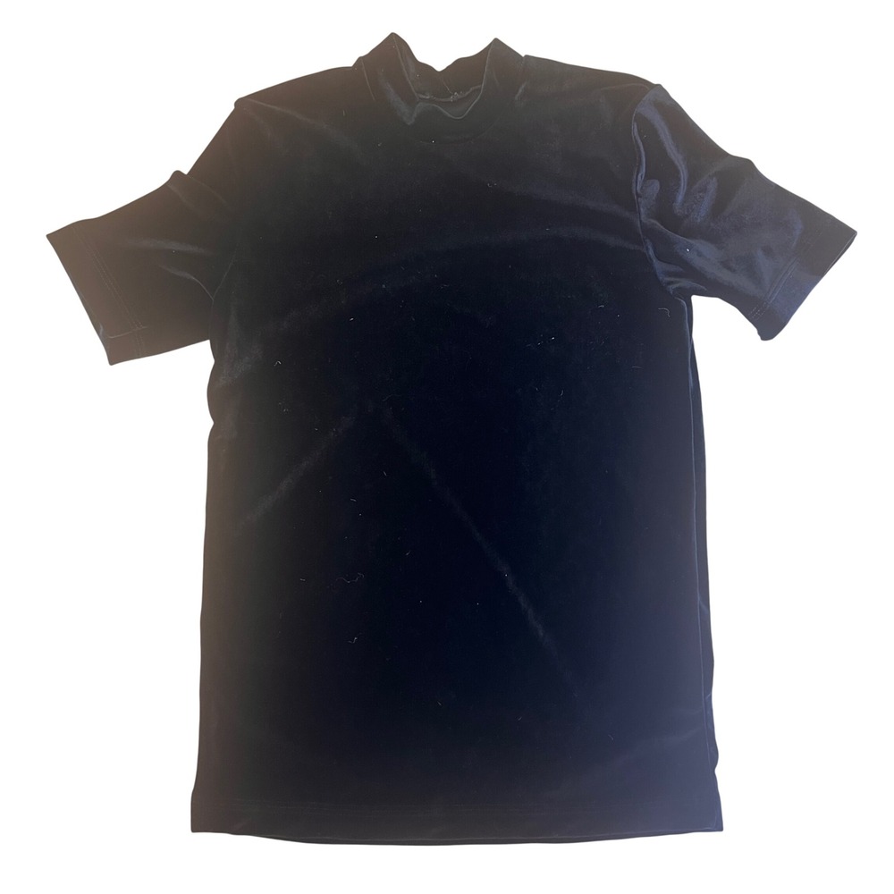 GK Elite Sportswear Girls Black Velvet Mock Neck Top Child L Athletic Gymnastics